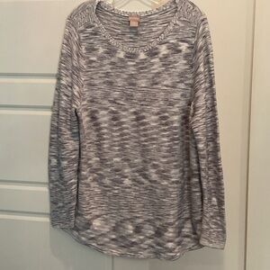Chico's Gray Striped Top